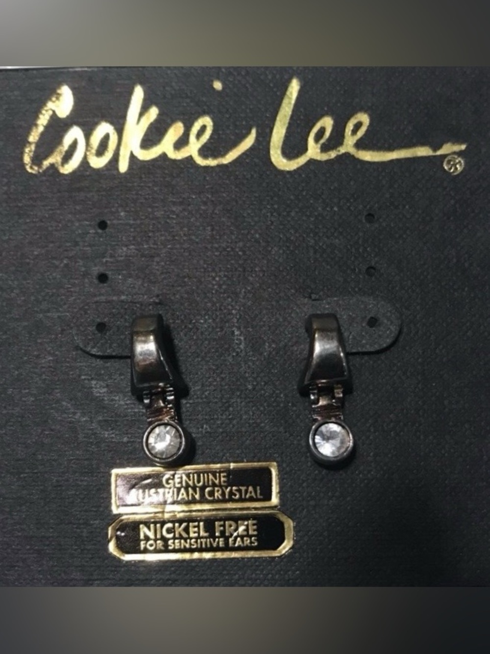 Cookie Lee Crystal Earrings-NWT - Picture 3 of 5